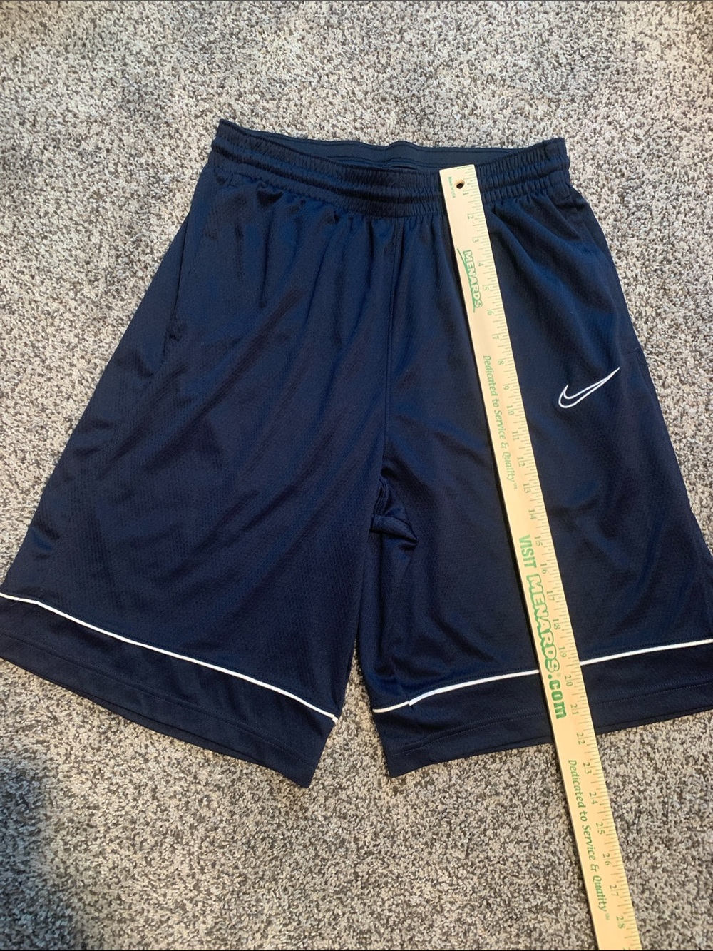 Nike Navy and White Mens Athletic Shorts